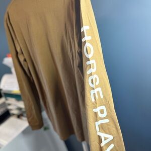 Goorin Bros , Brown Long Sleeve Shirt with White Text
